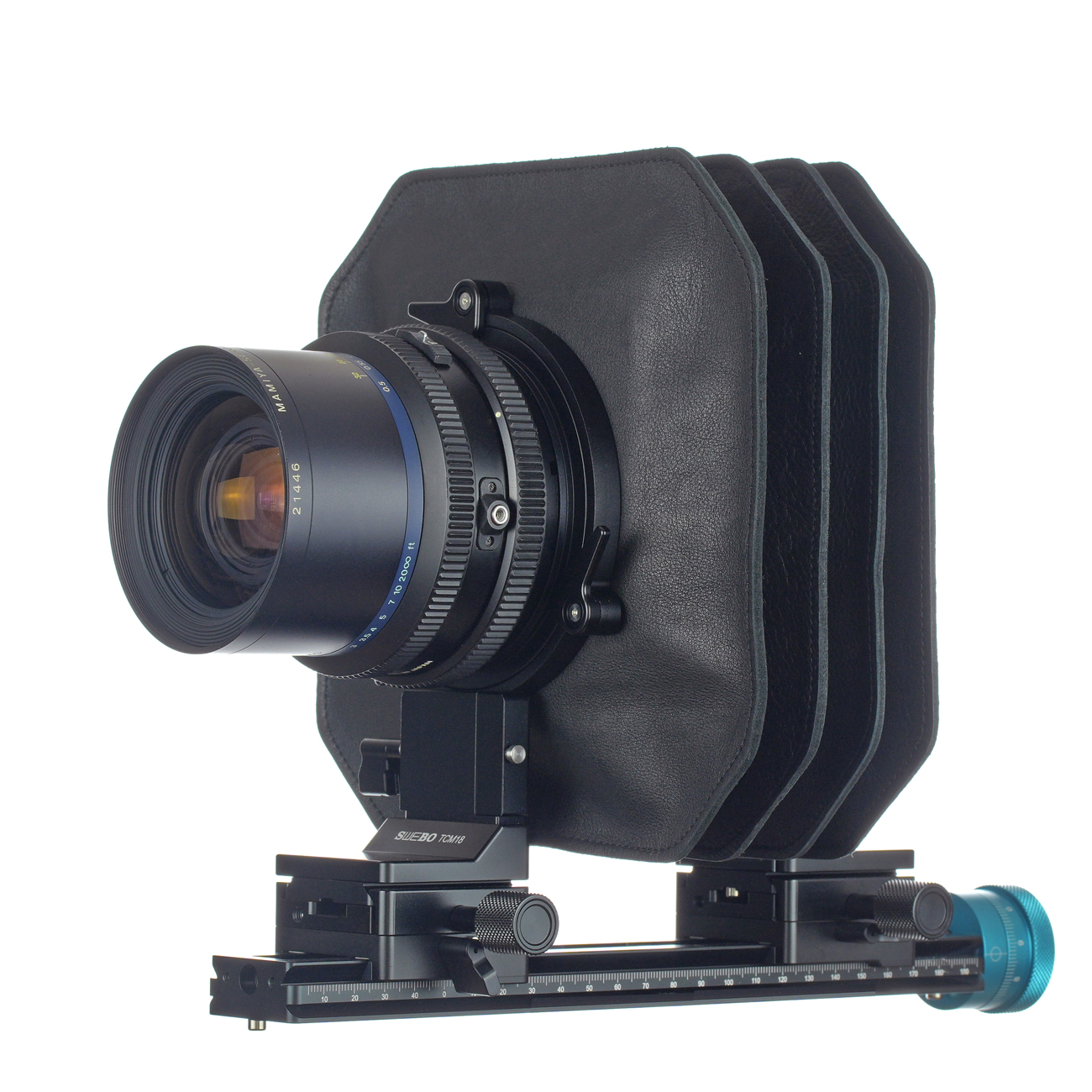 S2086 — Placa para objetivo Mamiya RB67 / RZ67 — detalle del producto y ejemplo de configuración