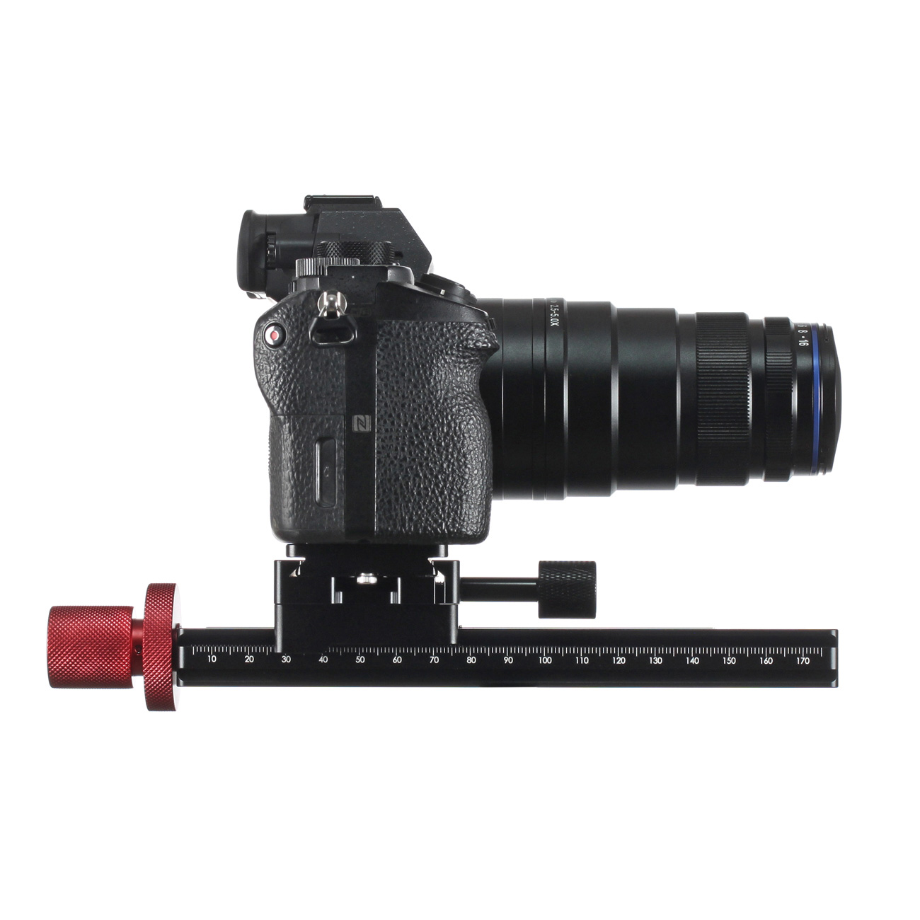 LS23 Carril de posicionamiento macro con mando de doble diámetro — detalle del producto y ejemplo de configuración