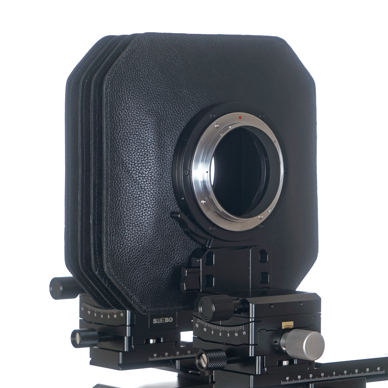 S2127 — Supporto a baionetta Fujifilm GFX per mini banchi ottici — dettaglio del prodotto ed esempio di configurazione