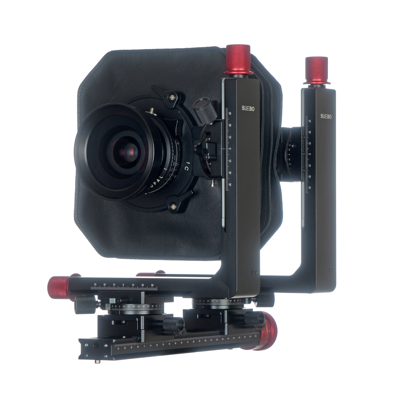 S2127 — Supporto a baionetta Fujifilm GFX per mini banchi ottici — dettaglio del prodotto ed esempio di configurazione