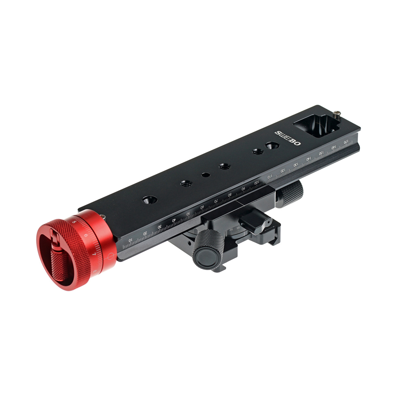 LS18R Makro-Einstellschlitten mit Mikrometerskalierung und drehbarer Klemme – Detail und Konfigurationsbeispiel