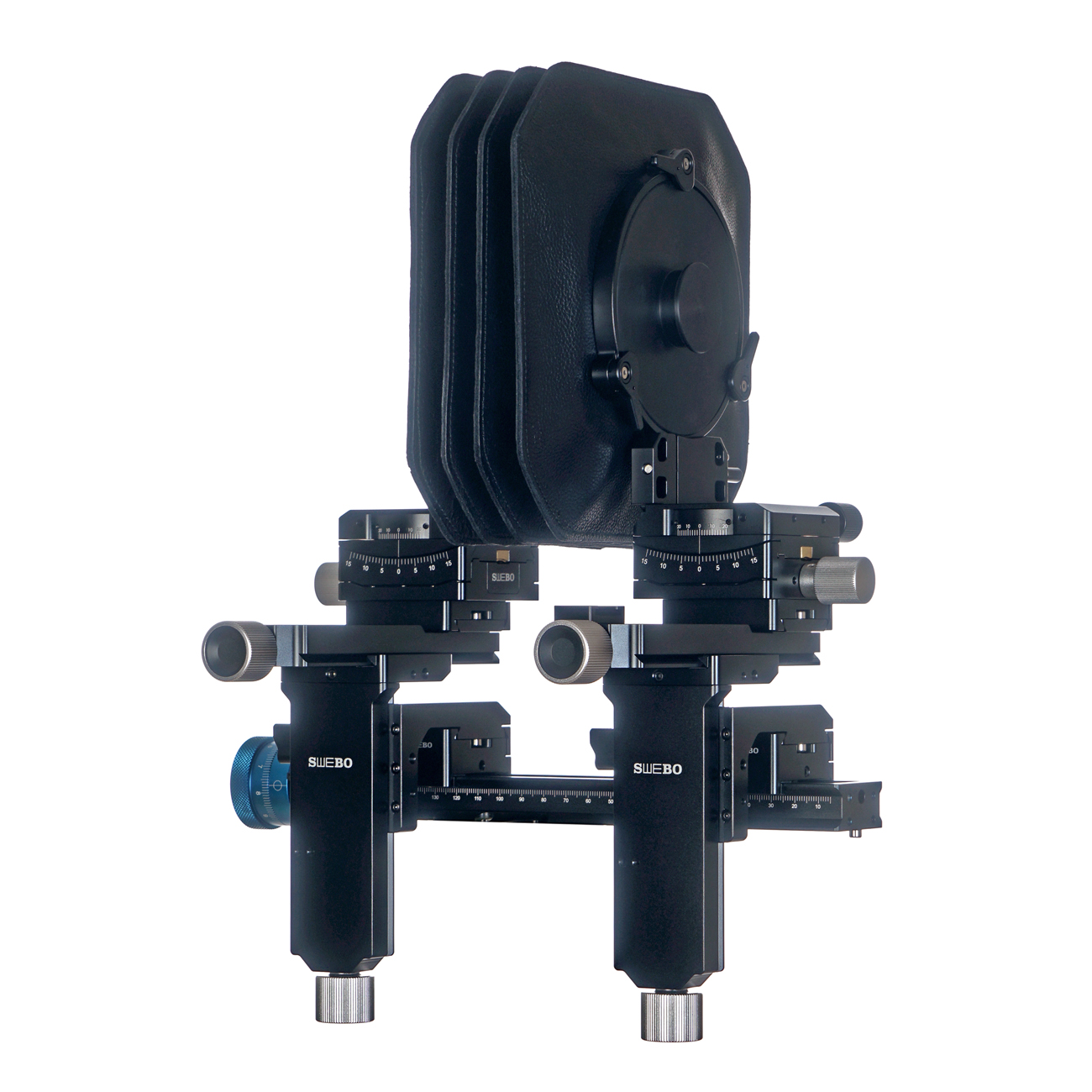 S2195 — Supporto a baionetta L-Mount per mini banchi ottici — dettaglio del prodotto ed esempio di configurazione