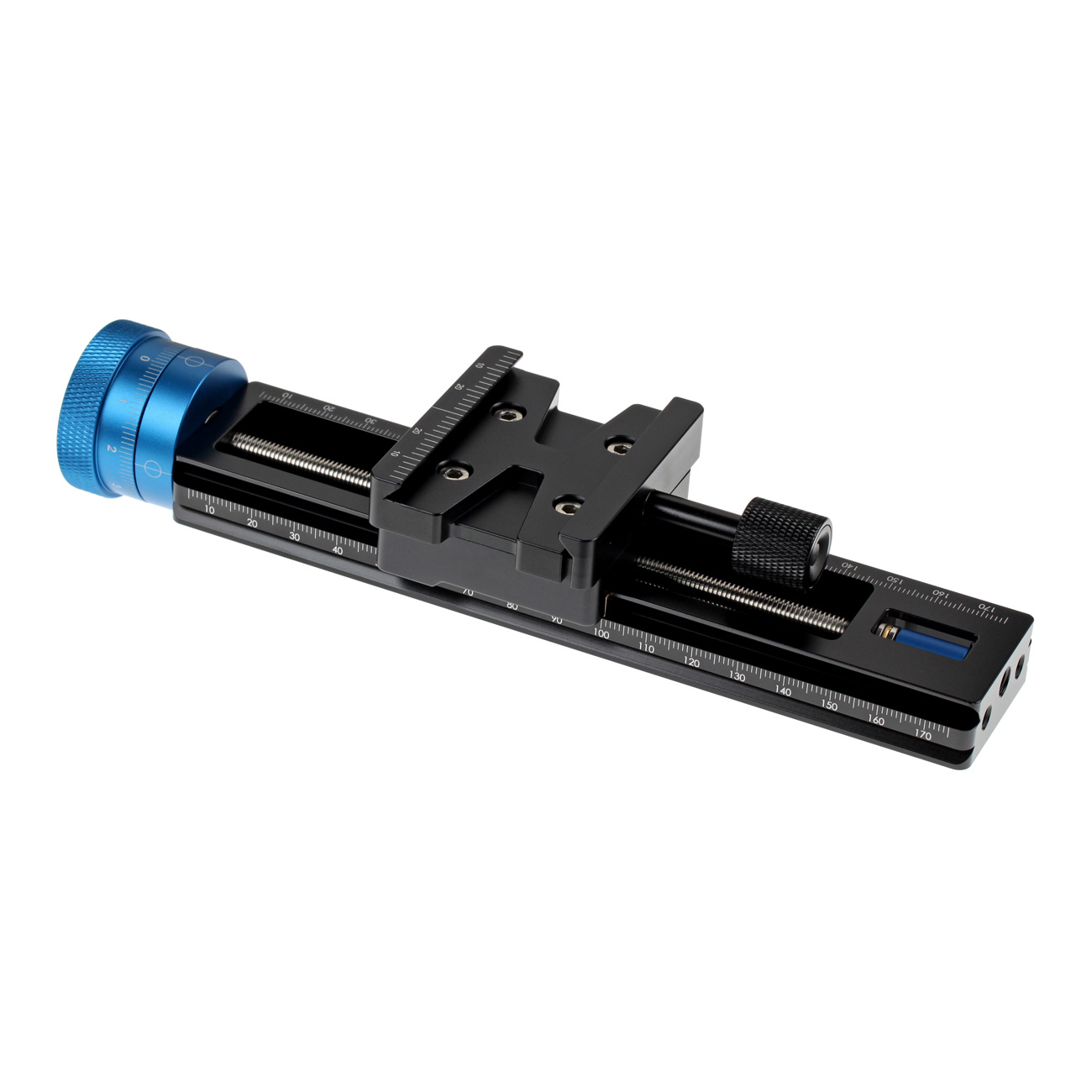LS001 — Slitta macro a comando micrometrico — dettaglio del prodotto ed esempio di configurazione