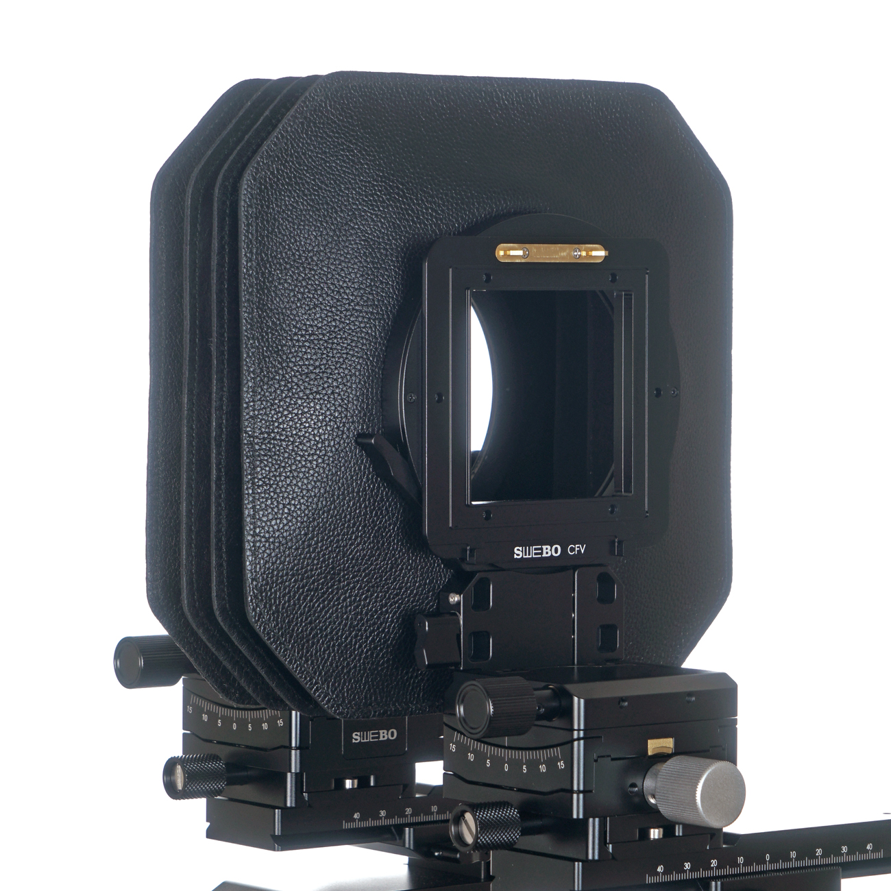 DF-V66 — Adattatore rotante per dorsi Hasselblad V — dettaglio del prodotto ed esempio di configurazione